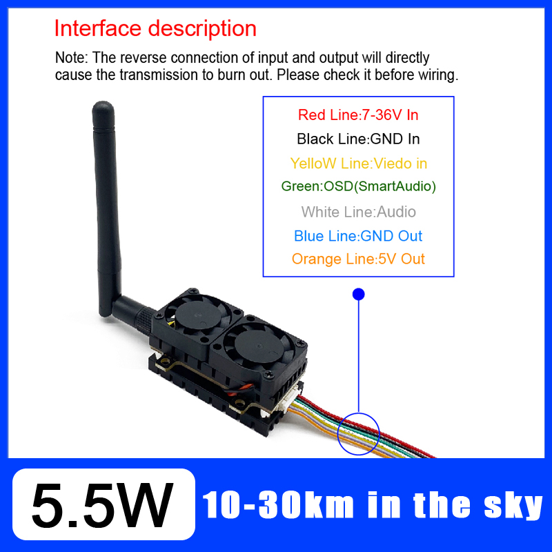Lange afstand 5,8 GHz 5,5 W vi - Drone Racing Vtx recensie en prijs
