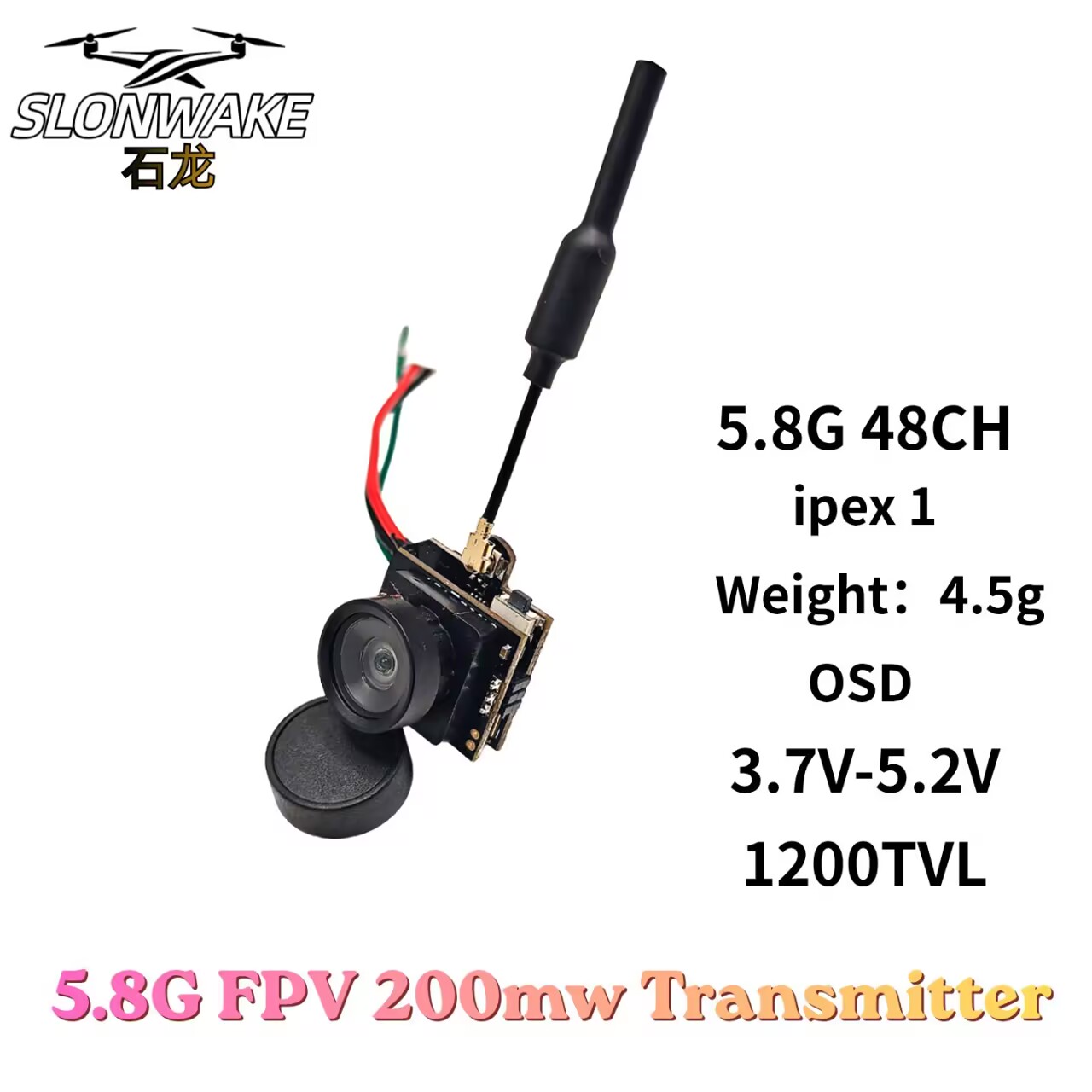 SLONWAKE 5.8G analoge VTX-tran - Drone Racing Camera recensie en prijs